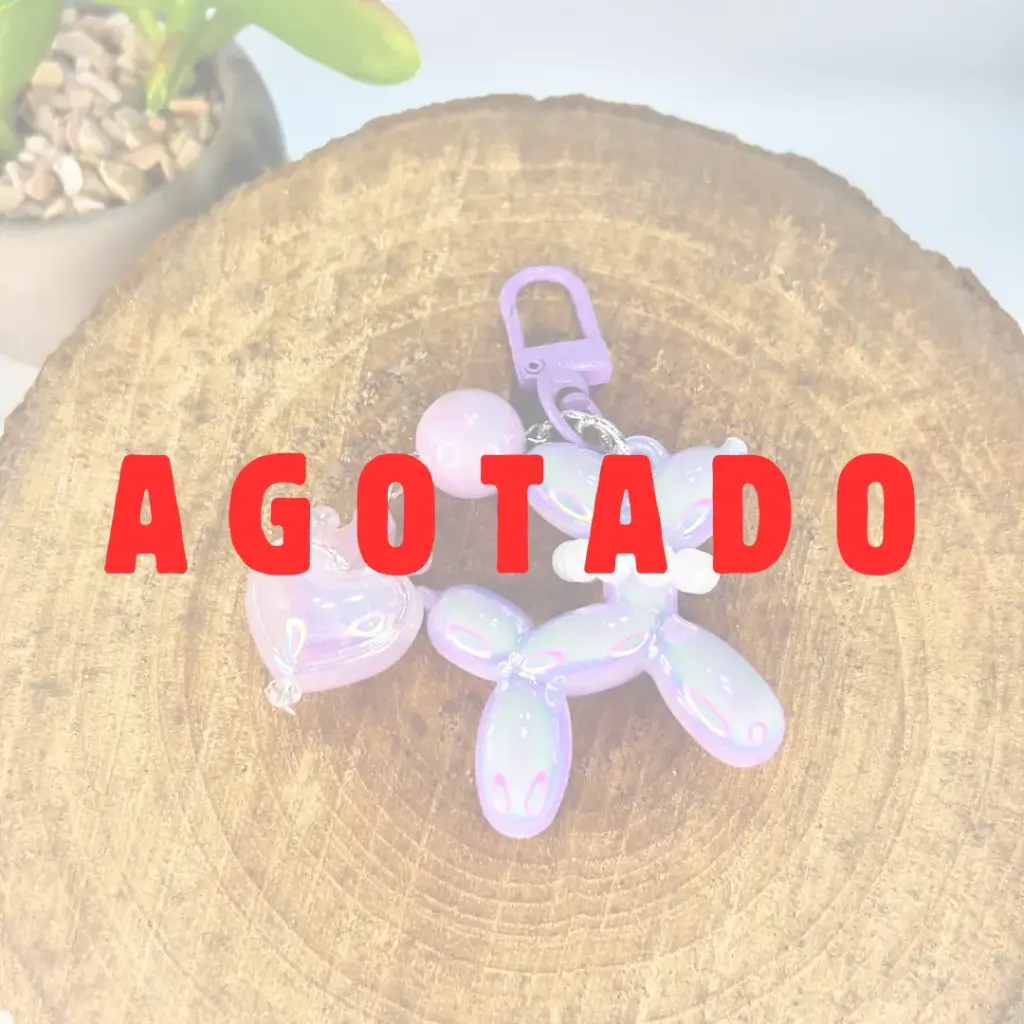Llavero Perrito de Globo & Corazón (Morado)